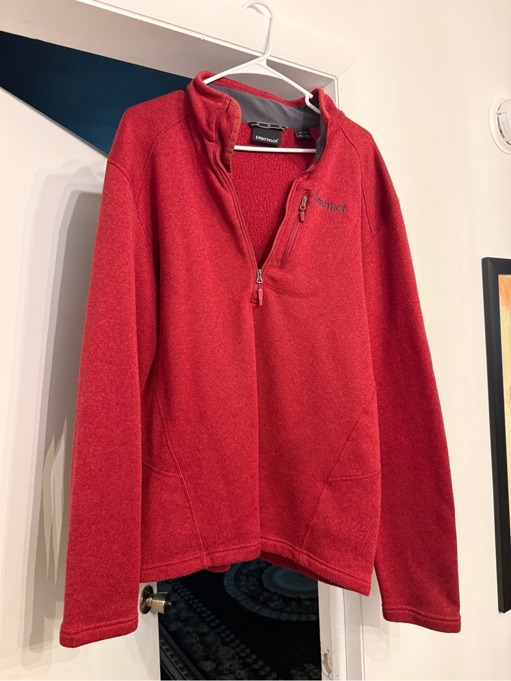 Marmot Men's Red Zip-Up Fleece Pullover